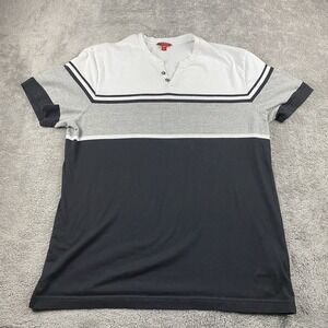 Guess Shirt Small V-Neck‎ Short Sleeve Tee Mens XL White Black